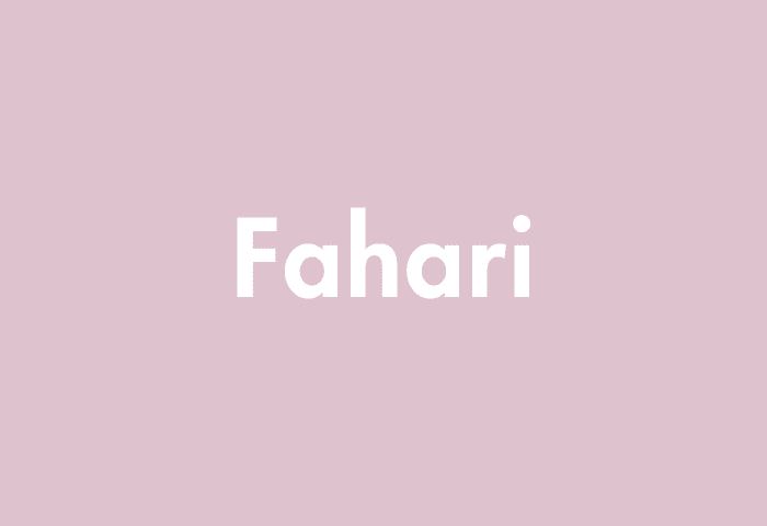 Fahari meaning