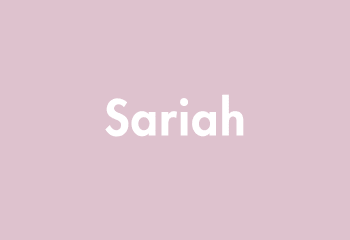 Sariah meaning