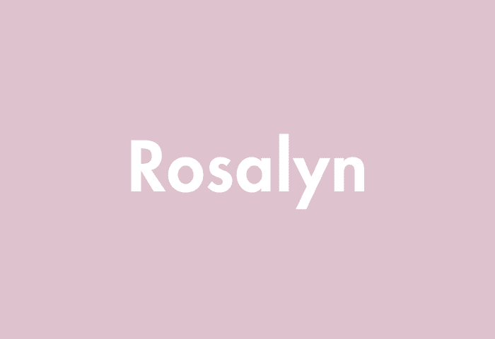 Rosalyn meaning