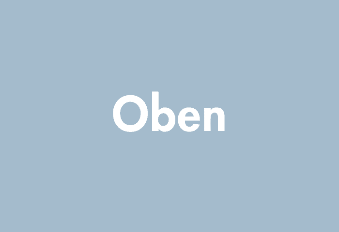 Oben meaning