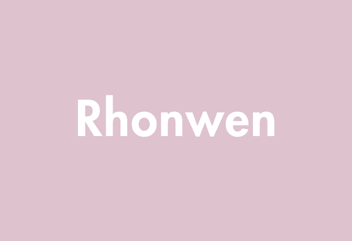Rhonwen meaning