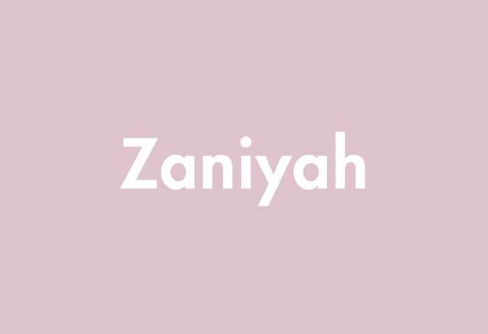 Zaniyah meaning